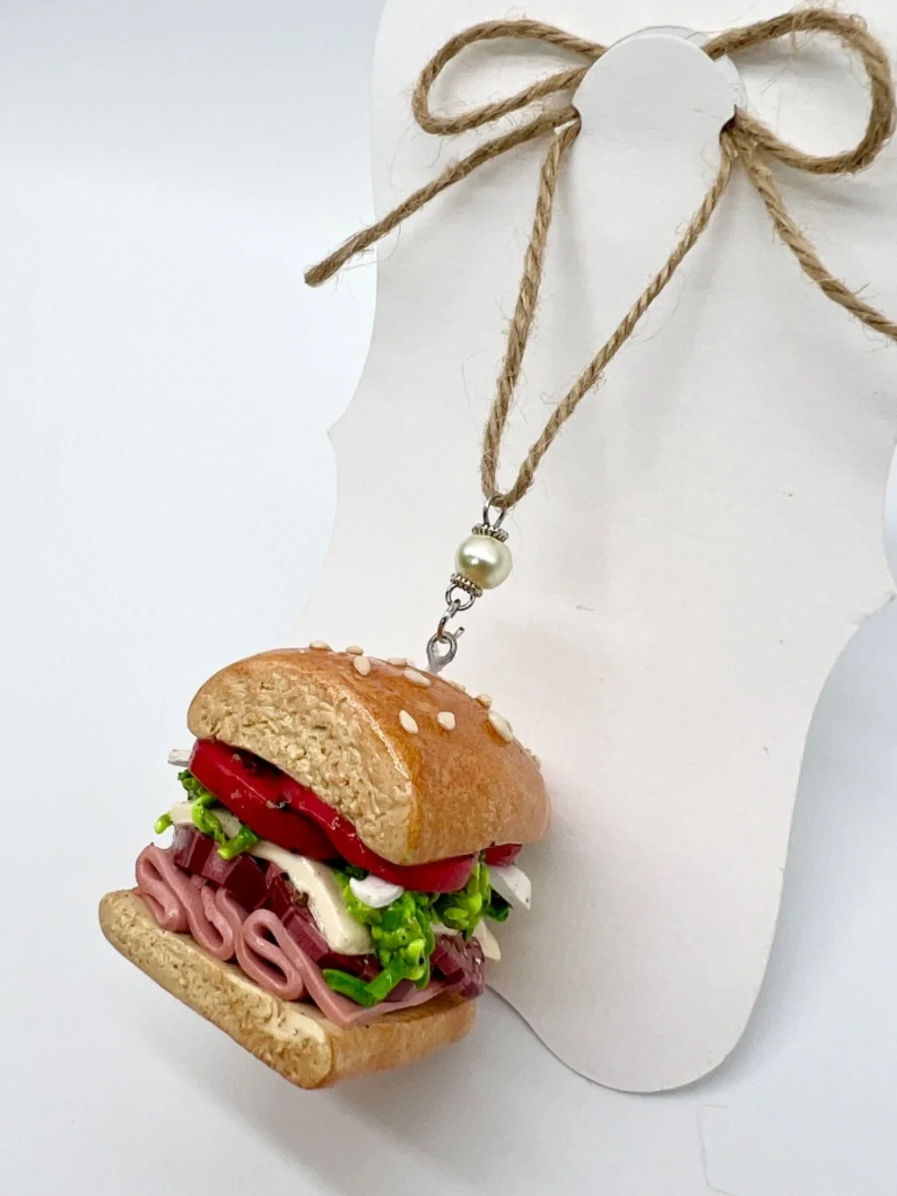 Ham, Salami & Cheese Sandwich Ornament | Handmade Italian Deli Sub Ornament